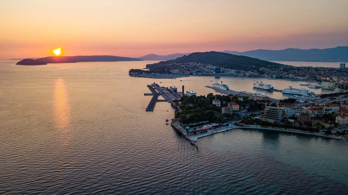 Autumn sunset in Split